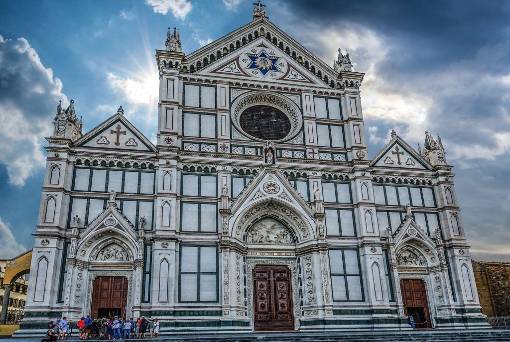 Star of David on the front of Basilica of Santa Croce in Florence.