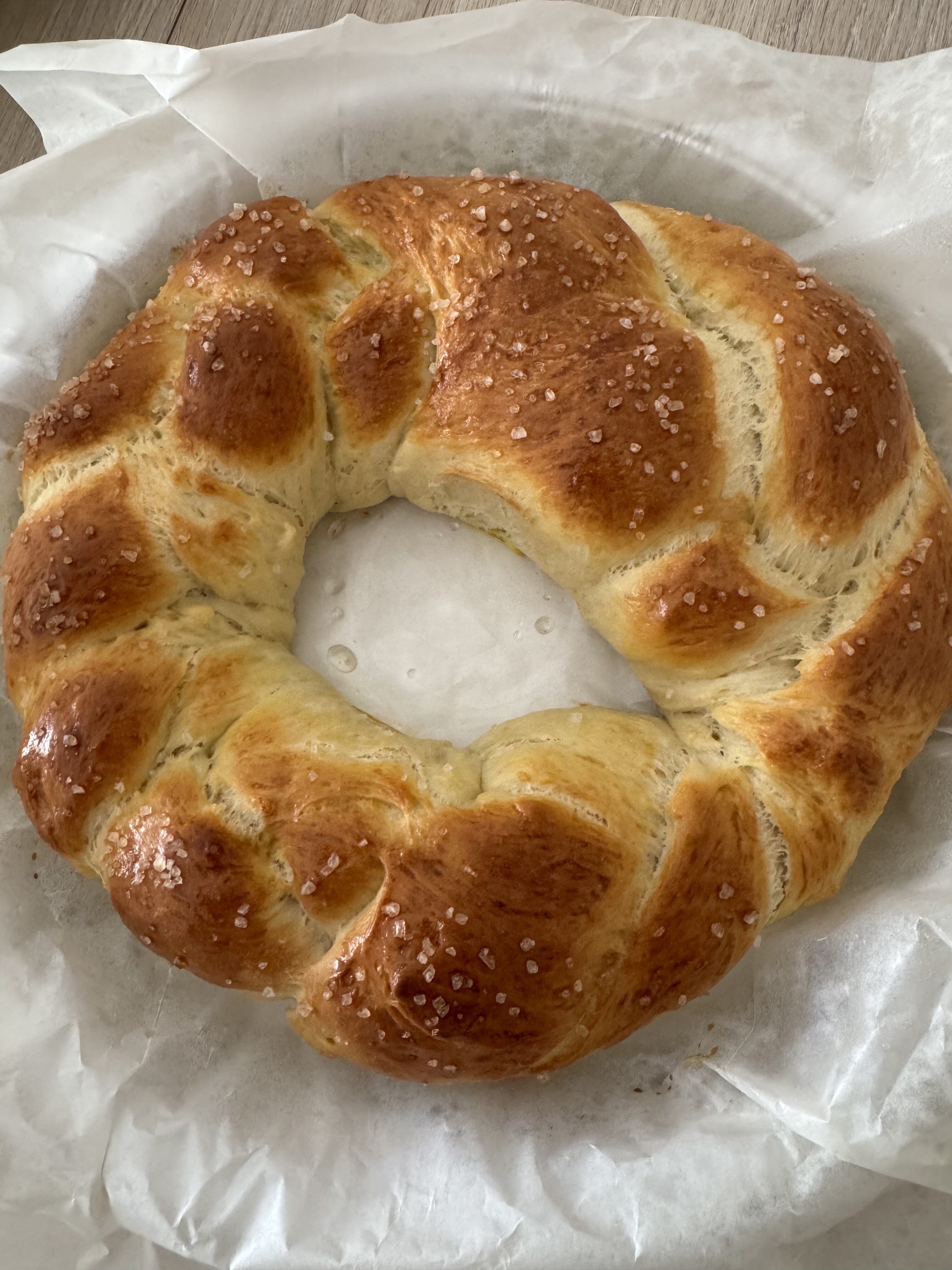 Round challah for Rosh Hashanah with honey